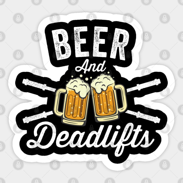 Beer & Deadlifts - Motivational Gym Artwork Sticker by Cult WolfSpirit 